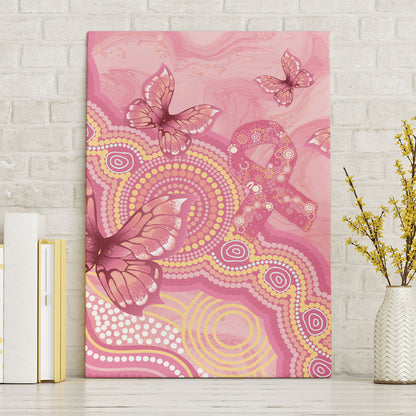 Dreamy Butterfly Collar Australia Breast Cancer Pink Canvas Wall Art Indigenous Art