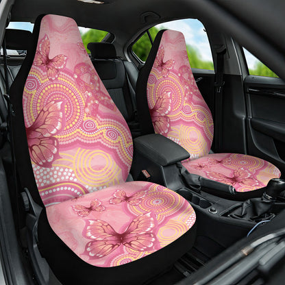 Dreamy Butterfly Collar Australia Breast Cancer Pink Car Seat Cover Indigenous Art