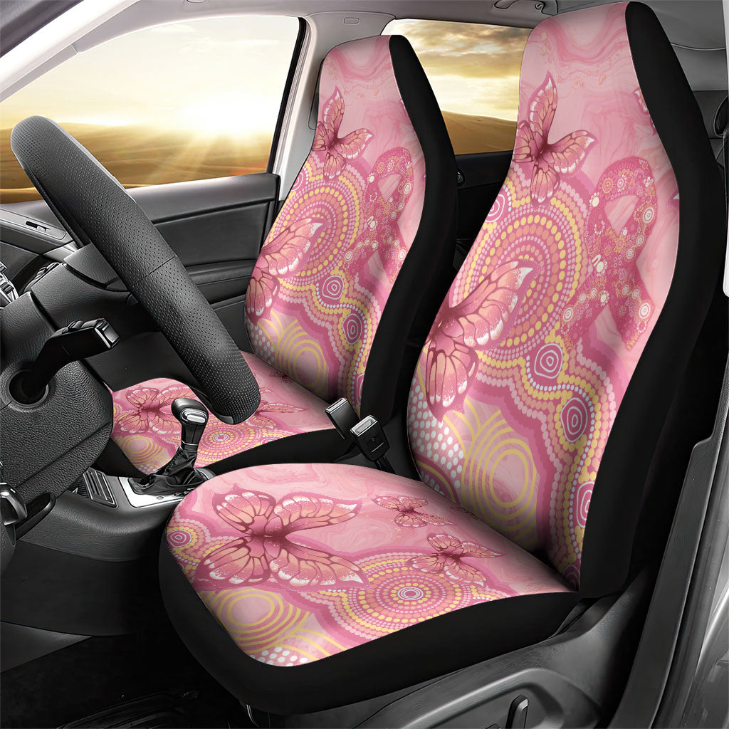 Dreamy Butterfly Collar Australia Breast Cancer Pink Car Seat Cover Indigenous Art