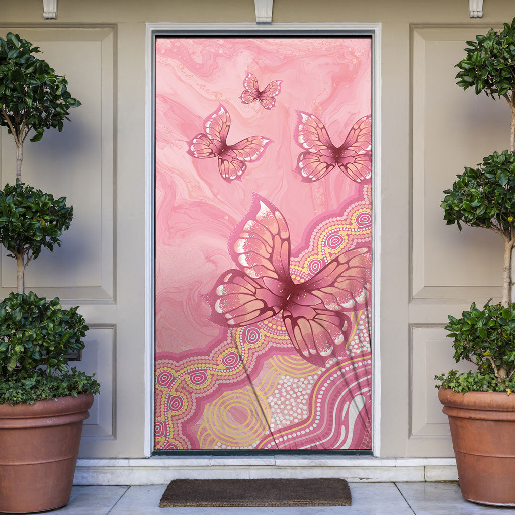 Dreamy Butterfly Collar Australia Breast Cancer Pink Door Cover Indigenous Art