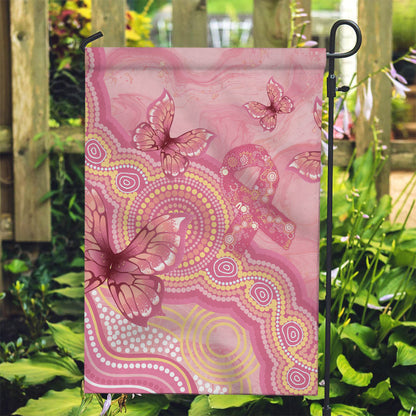 Dreamy Butterfly Collar Australia Breast Cancer Pink Garden Flag Indigenous Art