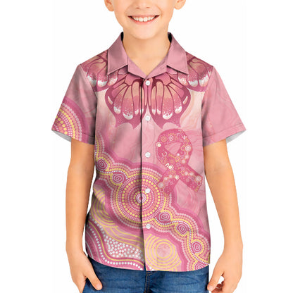 Dreamy Butterfly Collar Australia Breast Cancer Pink Kid Hawaiian Shirt Indigenous Art