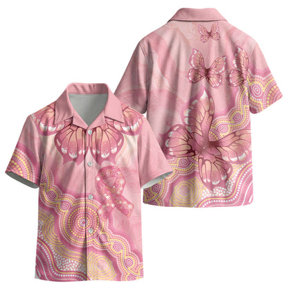 Dreamy Butterfly Collar Australia Breast Cancer Pink Kid Hawaiian Shirt Indigenous Art
