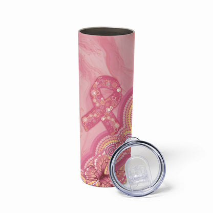 Dreamy Butterfly Collar Australia Breast Cancer Pink Skinny Tumbler Indigenous Art
