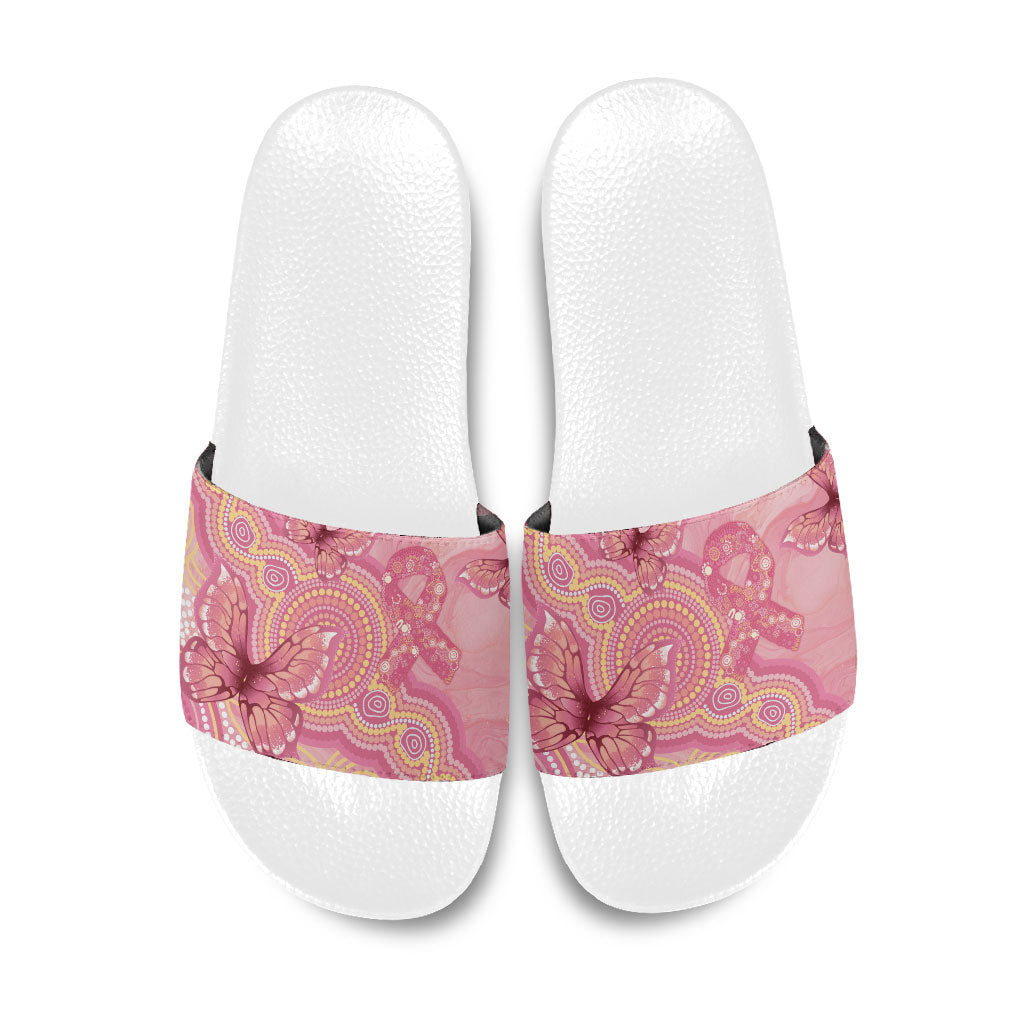 Dreamy Butterfly Collar Australia Breast Cancer Pink Slide Sandals Indigenous Art