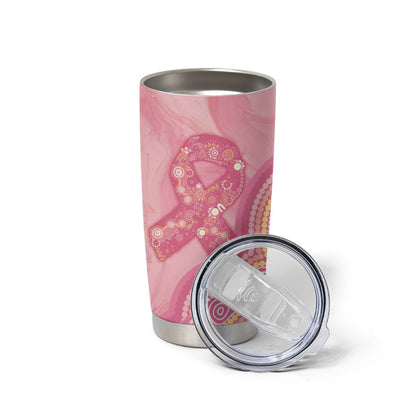 Dreamy Butterfly Collar Australia Breast Cancer Pink Tumbler Cup Indigenous Art