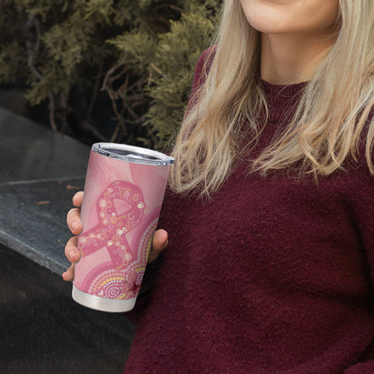 Dreamy Butterfly Collar Australia Breast Cancer Pink Tumbler Cup Indigenous Art