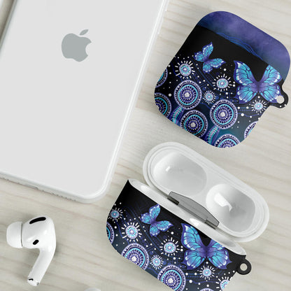 Dreamy Butterfly Collar Australia Purple Teal Hopeful Sky AirPods Case Indigenous Aboriginal Art