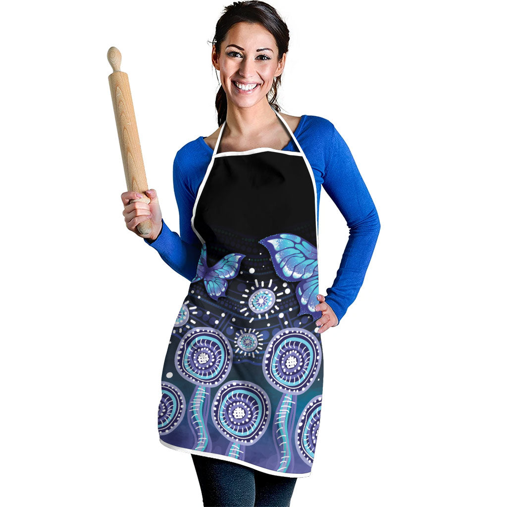 Dreamy Butterfly Collar Australia Purple Teal Hopeful Sky Apron Indigenous Aboriginal Art