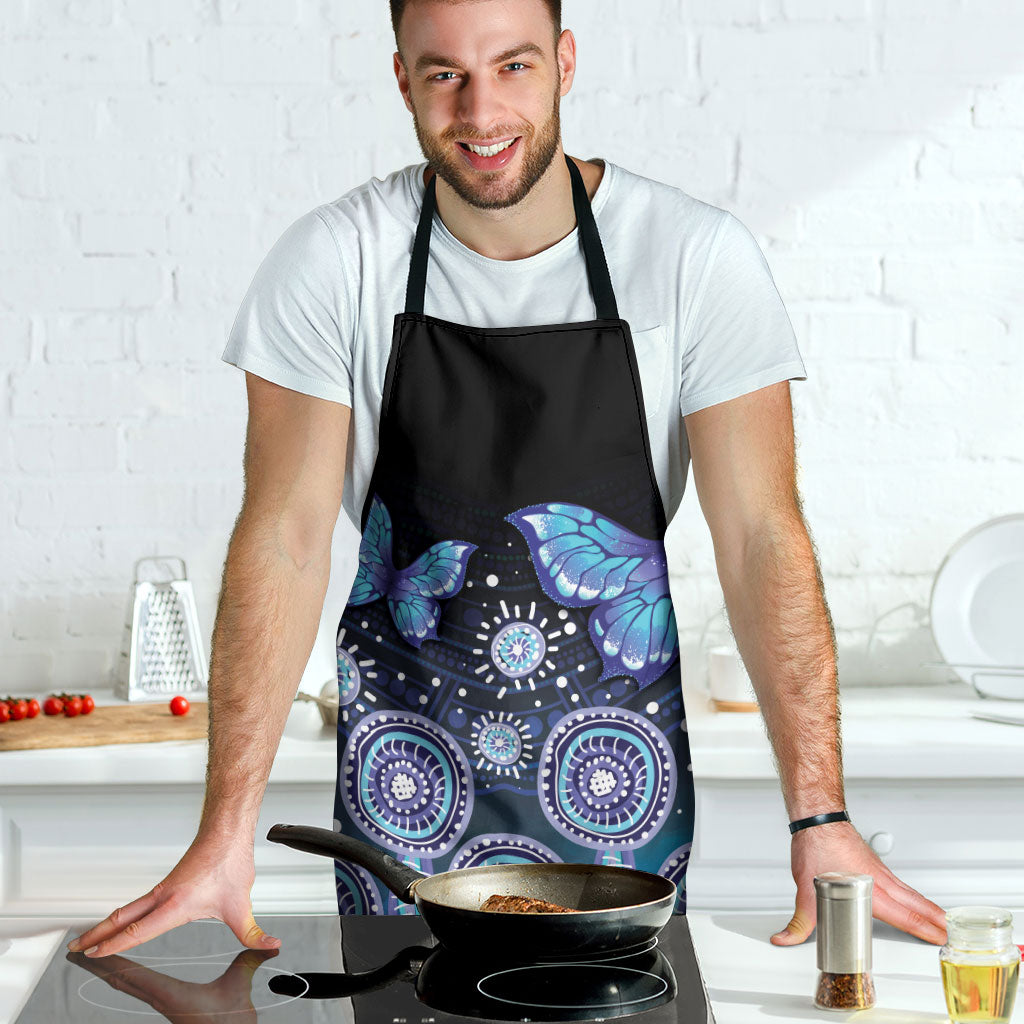 Dreamy Butterfly Collar Australia Purple Teal Hopeful Sky Apron Indigenous Aboriginal Art