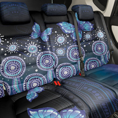 Dreamy Butterfly Collar Australia Purple Teal Hopeful Sky Back Car Seat Cover Indigenous Aboriginal Art