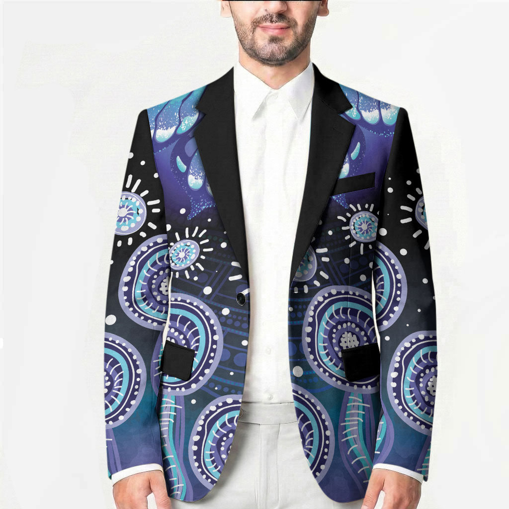Dreamy Butterfly Collar Australia Purple Teal Hopeful Sky Blazer Indigenous Aboriginal Art