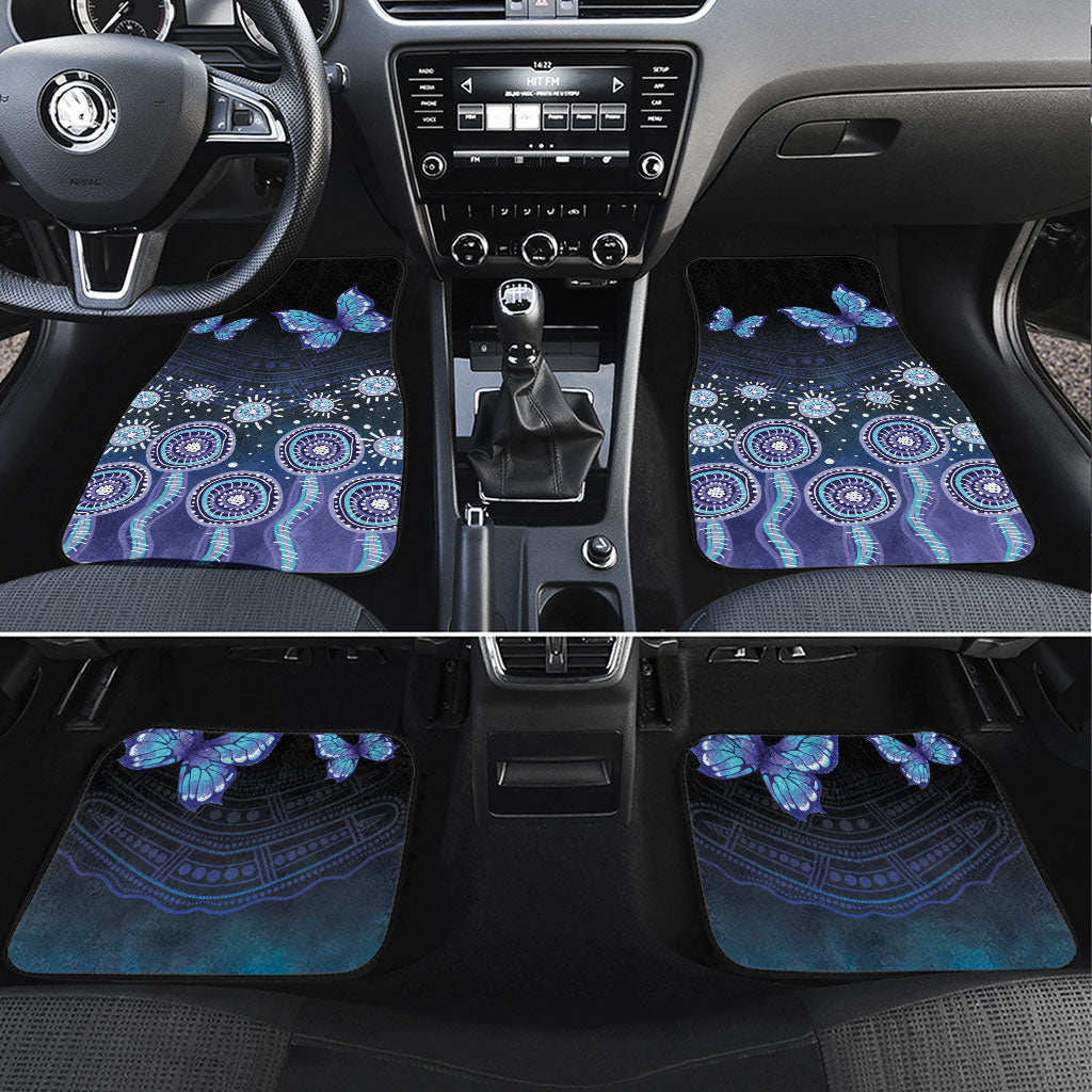 Dreamy Butterfly Collar Australia Purple Teal Hopeful Sky Car Mats Indigenous Aboriginal Art