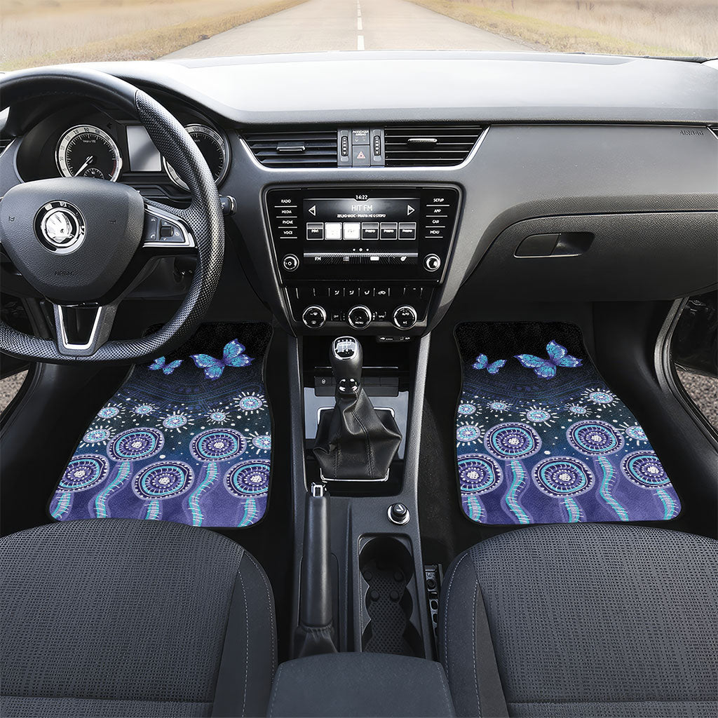 Dreamy Butterfly Collar Australia Purple Teal Hopeful Sky Car Mats Indigenous Aboriginal Art