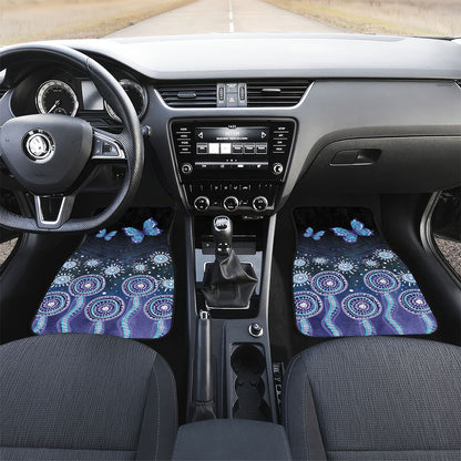 Dreamy Butterfly Collar Australia Purple Teal Hopeful Sky Car Mats Indigenous Aboriginal Art
