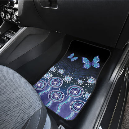 Dreamy Butterfly Collar Australia Purple Teal Hopeful Sky Car Mats Indigenous Aboriginal Art