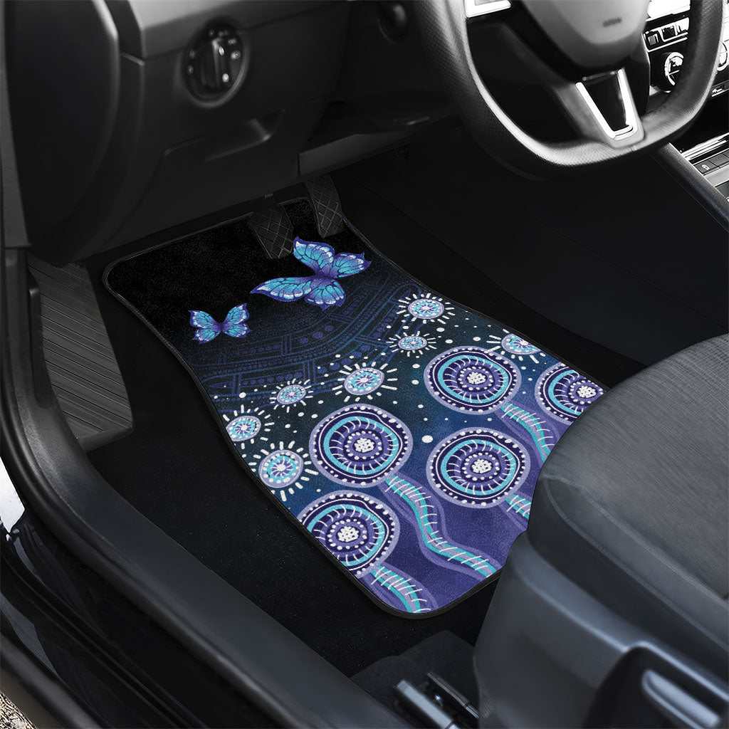 Dreamy Butterfly Collar Australia Purple Teal Hopeful Sky Car Mats Indigenous Aboriginal Art