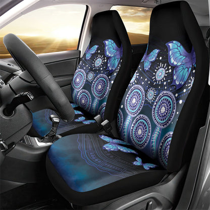 Dreamy Butterfly Collar Australia Purple Teal Hopeful Sky Car Seat Cover Indigenous Aboriginal Art