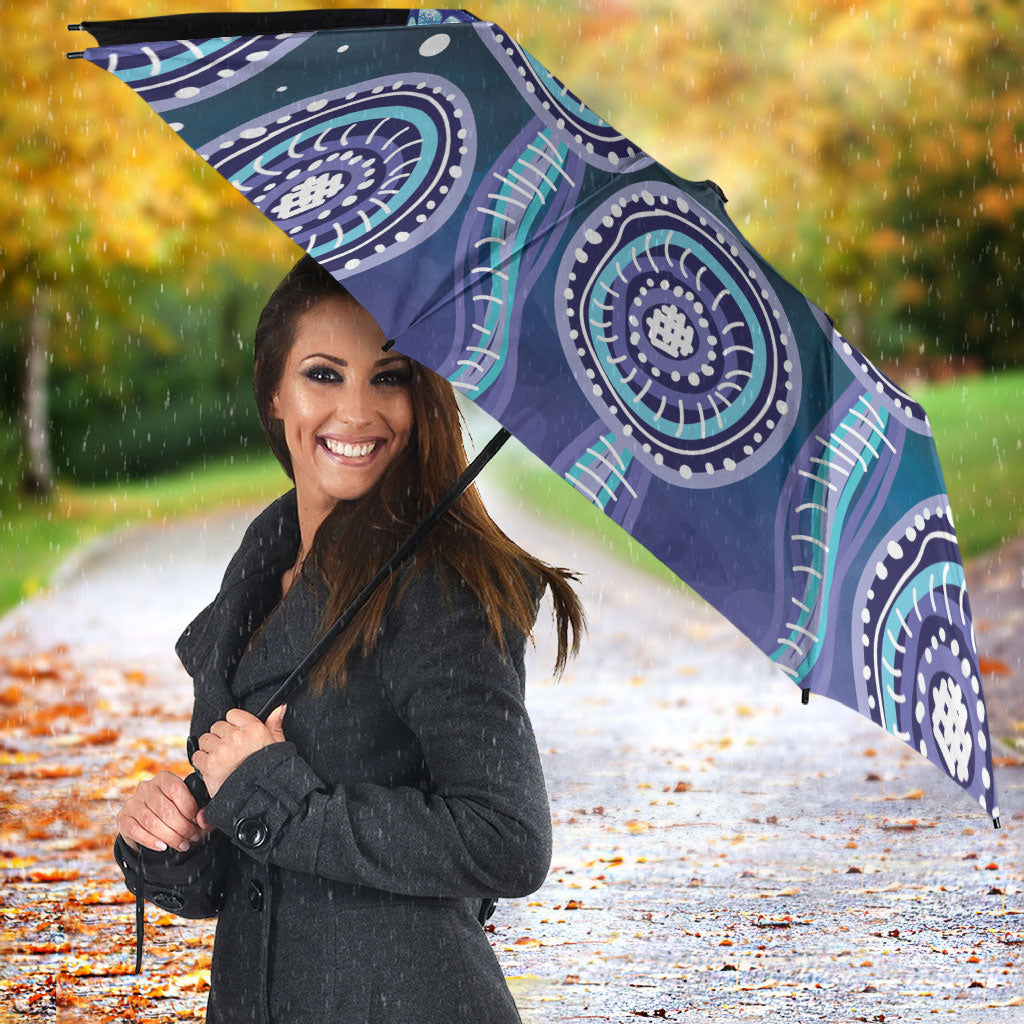 Dreamy Butterfly Collar Australia Purple Teal Hopeful Sky Umbrella Indigenous Aboriginal Art