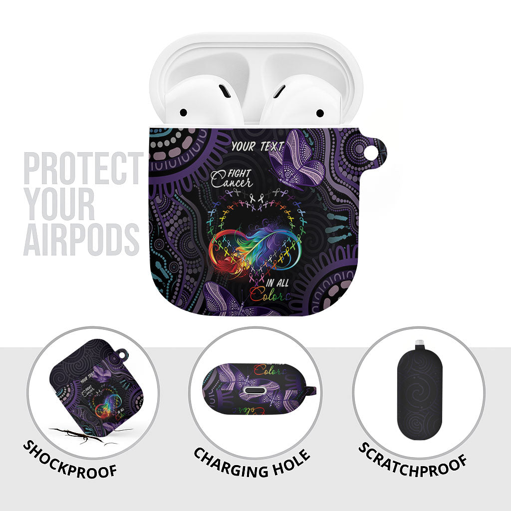 Australia Aboriginal Dot Arts Personalized AirPods Case Fight Cancer In All Colors