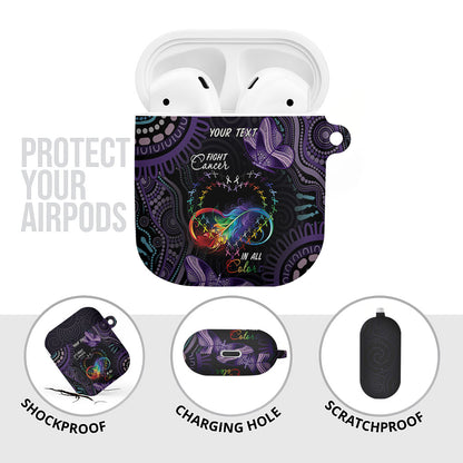 Australia Aboriginal Dot Arts Personalized AirPods Case Fight Cancer In All Colors