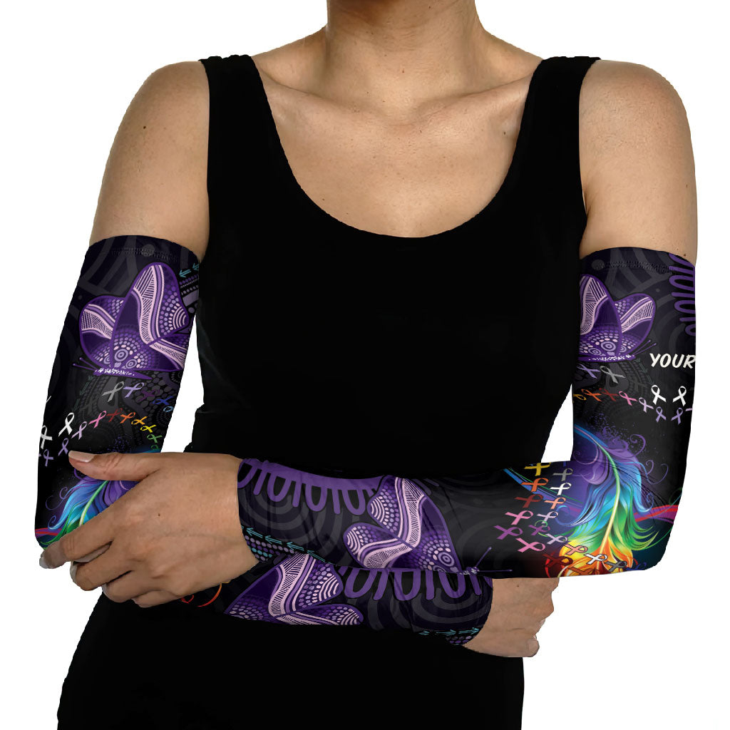 Australia Aboriginal Dot Arts Personalized Arm Sleeves Fight Cancer In All Colors