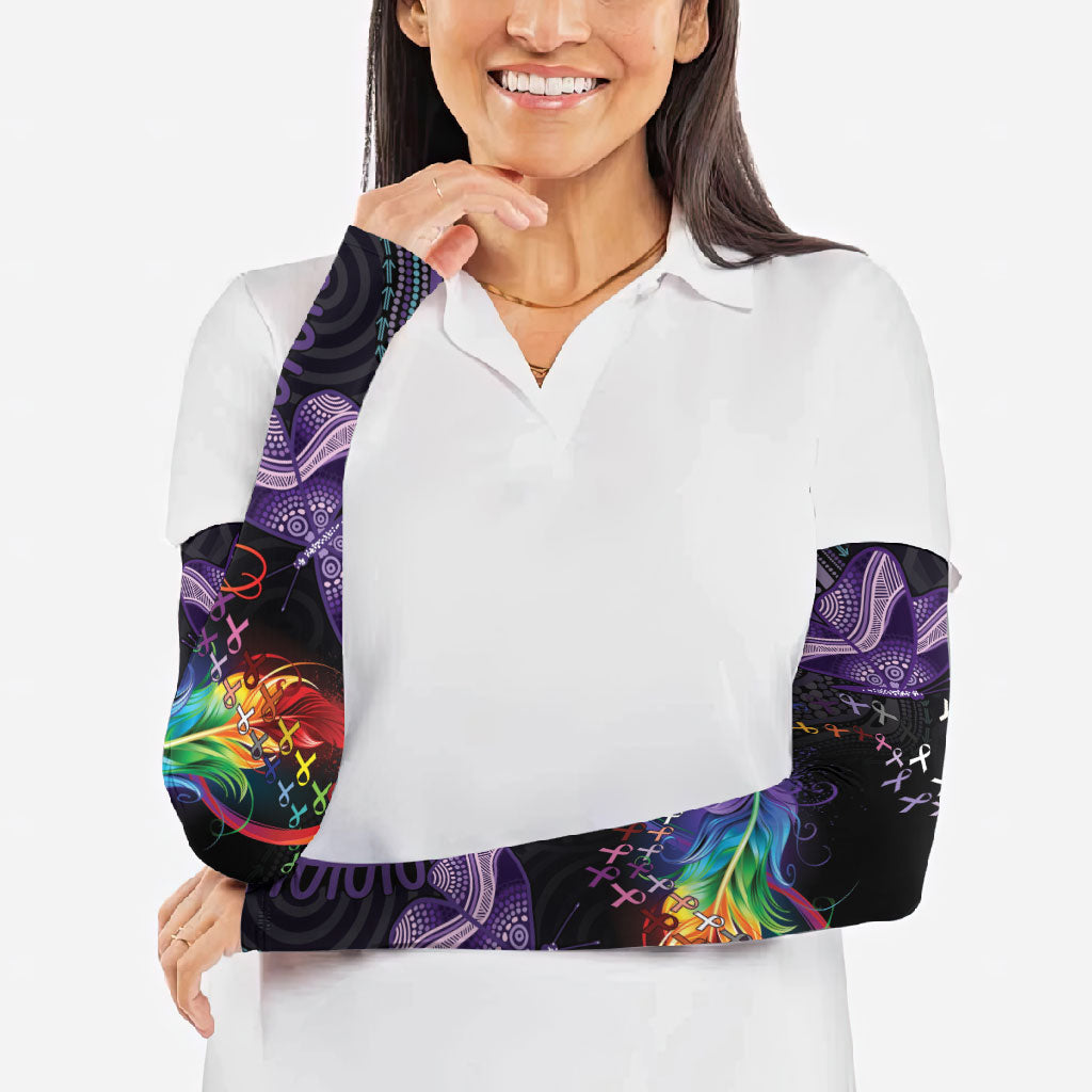 Australia Aboriginal Dot Arts Personalized Arm Sleeves Fight Cancer In All Colors