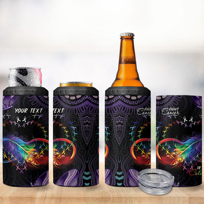 Australia Aboriginal Dot Arts Personalized 4 in 1 Can Cooler Tumbler Fight Cancer In All Colors