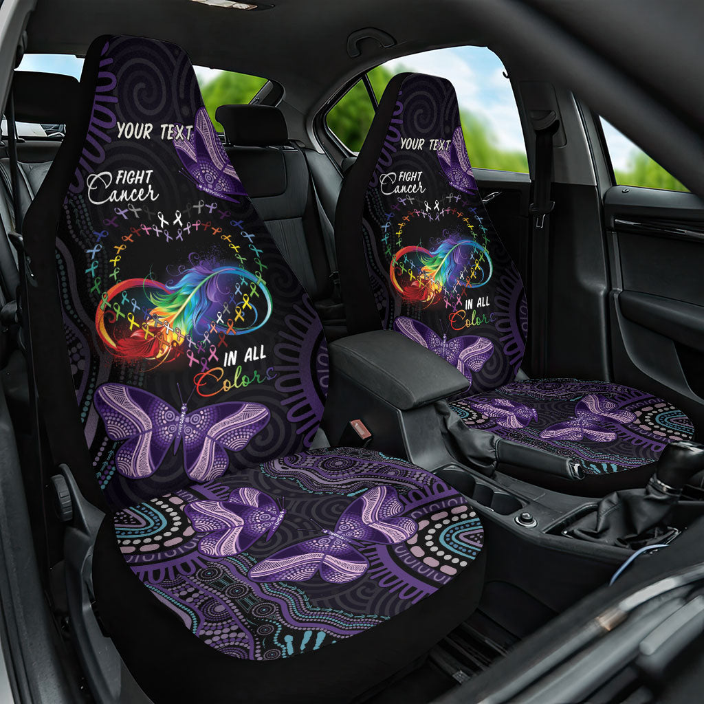 Australia Aboriginal Dot Arts Personalized Car Seat Cover Fight Cancer In All Colors