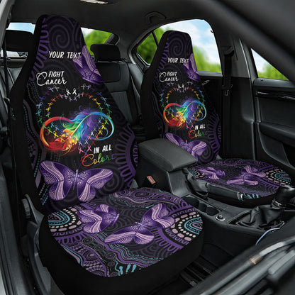 Australia Aboriginal Dot Arts Personalized Car Seat Cover Fight Cancer In All Colors