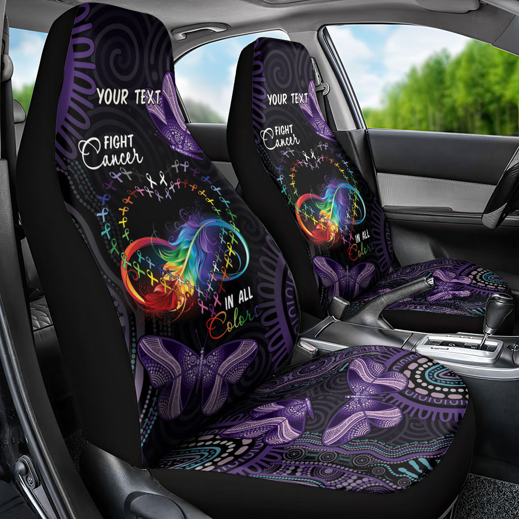 Australia Aboriginal Dot Arts Personalized Car Seat Cover Fight Cancer In All Colors