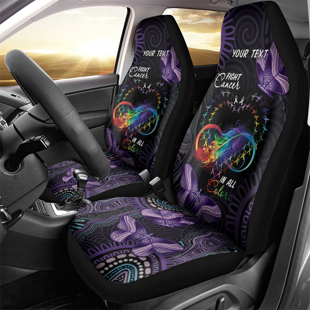 Australia Aboriginal Dot Arts Personalized Car Seat Cover Fight Cancer In All Colors