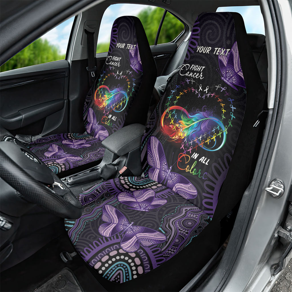 Australia Aboriginal Dot Arts Personalized Car Seat Cover Fight Cancer In All Colors