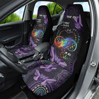 Australia Aboriginal Dot Arts Personalized Car Seat Cover Fight Cancer In All Colors
