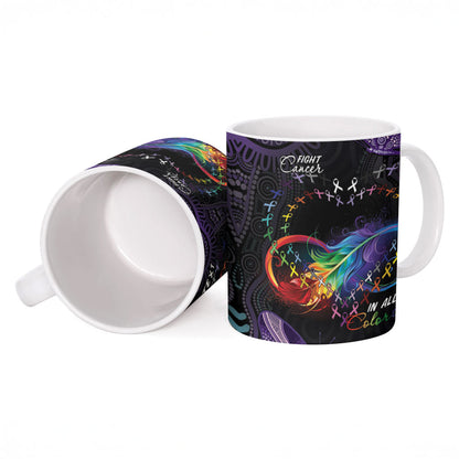 Australia Aboriginal Dot Arts Personalized Ceramic Mug Fight Cancer In All Colors