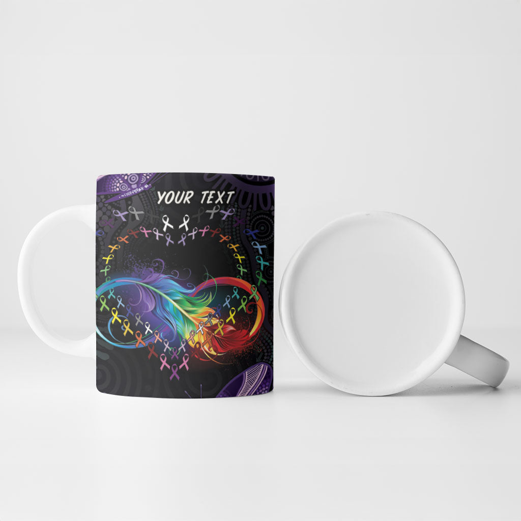 Australia Aboriginal Dot Arts Personalized Ceramic Mug Fight Cancer In All Colors