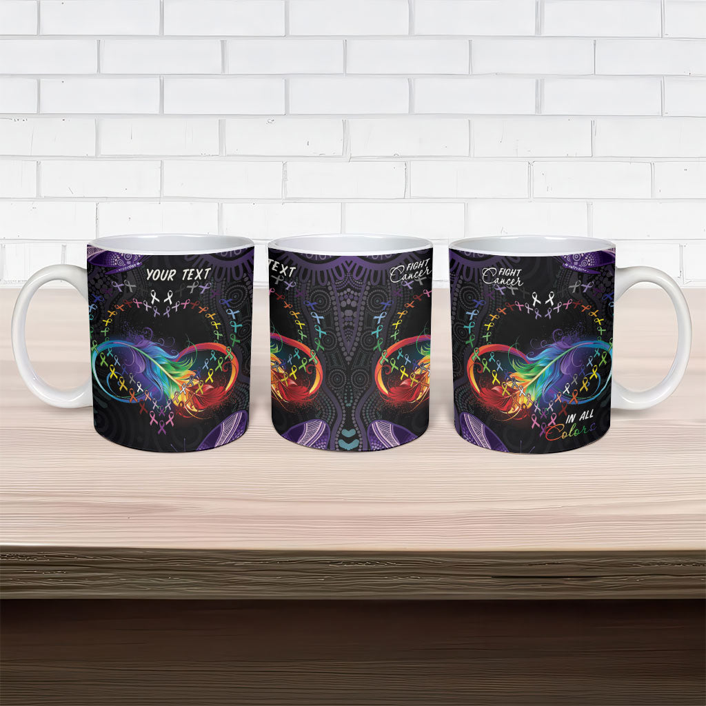 Australia Aboriginal Dot Arts Personalized Ceramic Mug Fight Cancer In All Colors