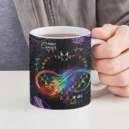 Australia Aboriginal Dot Arts Personalized Ceramic Mug Fight Cancer In All Colors