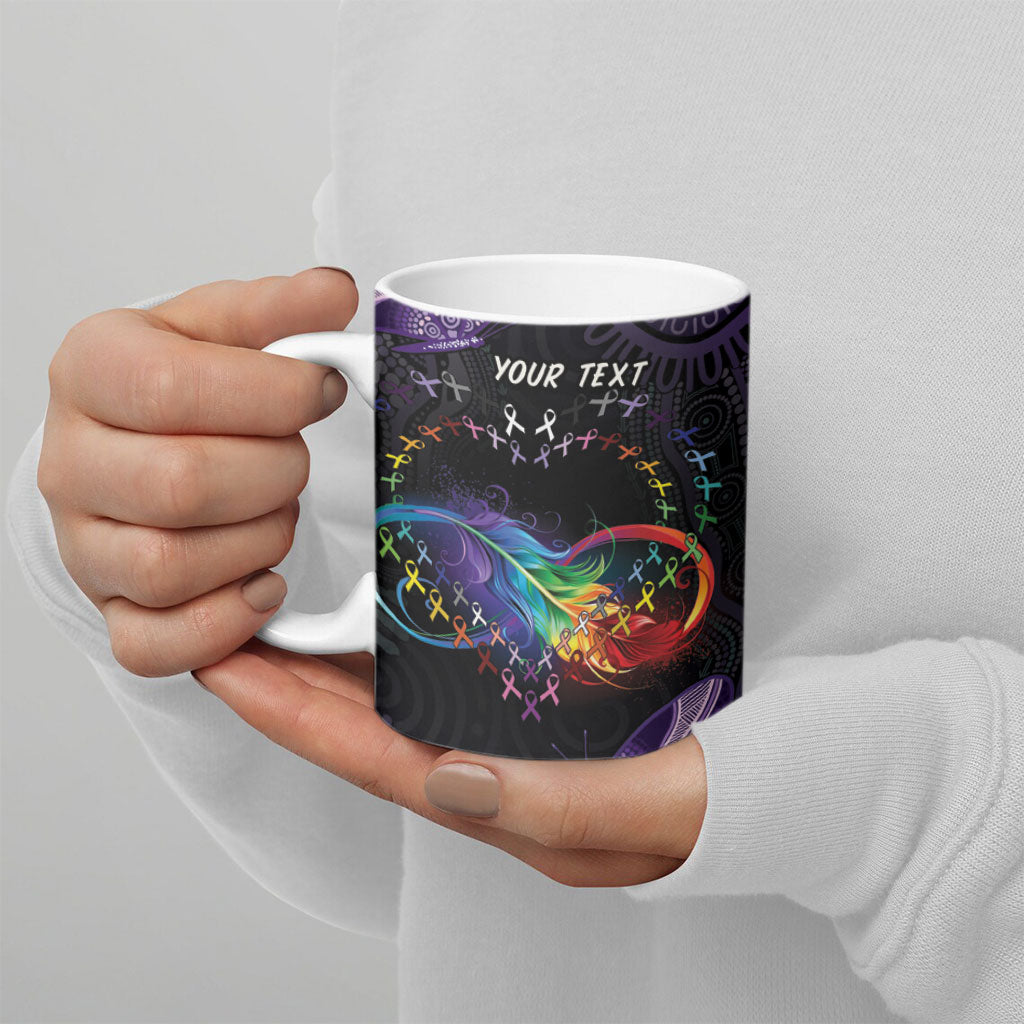 Australia Aboriginal Dot Arts Personalized Ceramic Mug Fight Cancer In All Colors