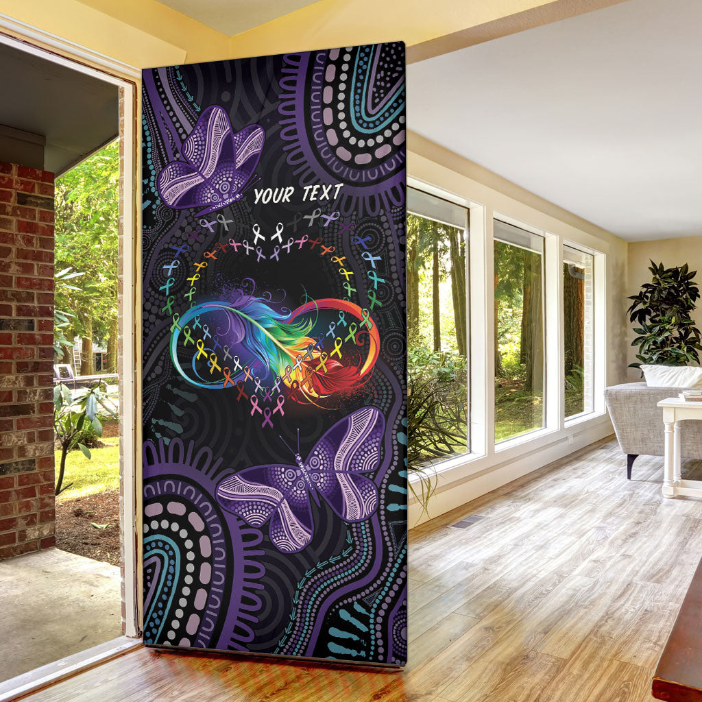 Australia Aboriginal Dot Arts Personalized Door Cover Fight Cancer In All Colors