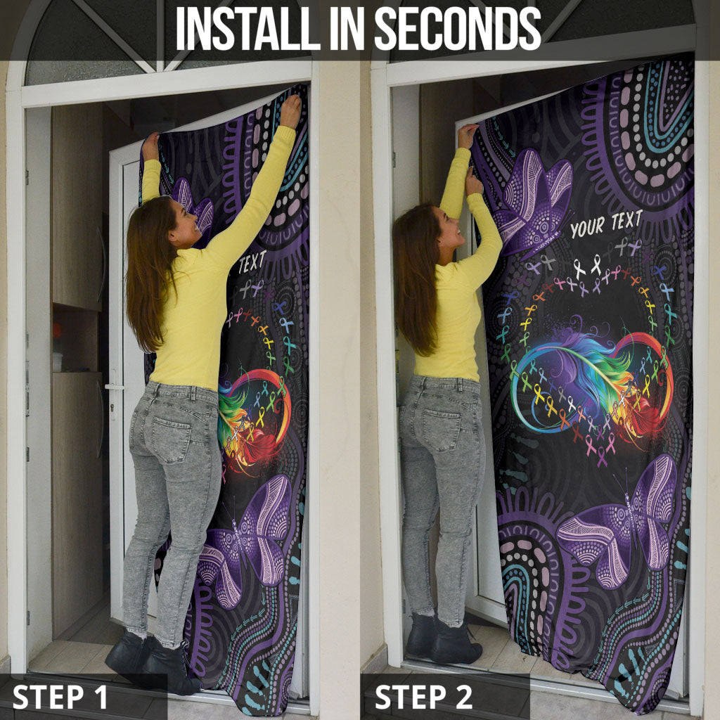 Australia Aboriginal Dot Arts Personalized Door Cover Fight Cancer In All Colors