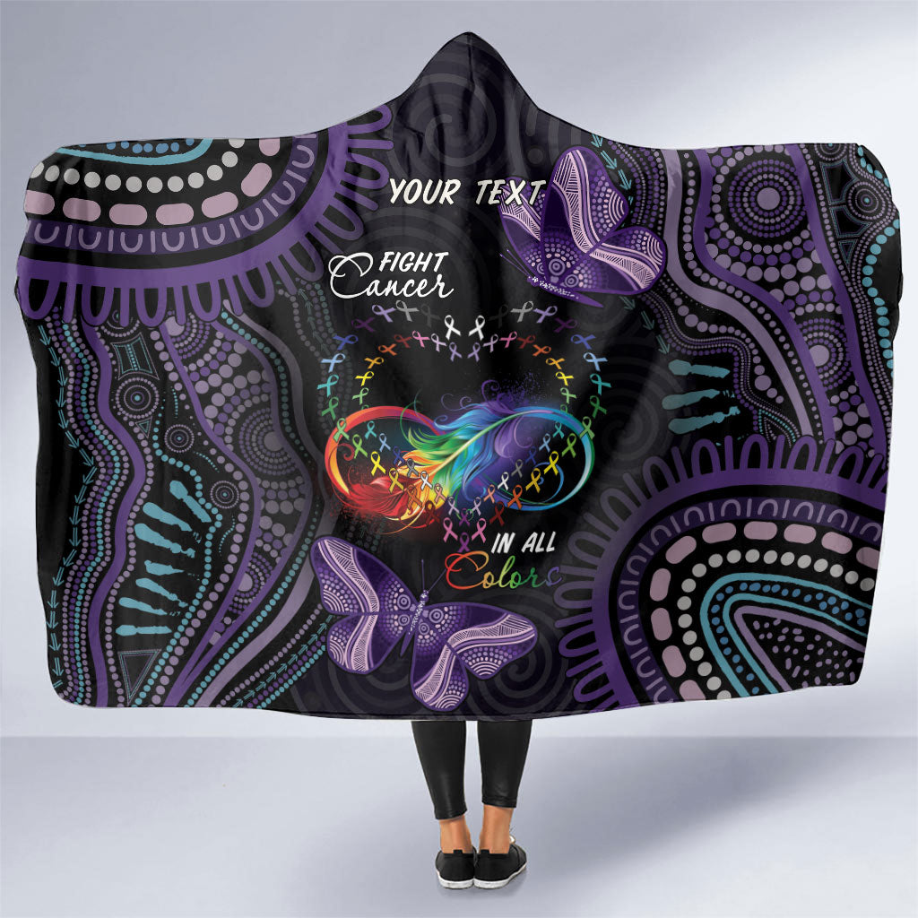 Australia Aboriginal Dot Arts Personalized Hooded Blanket Fight Cancer In All Colors