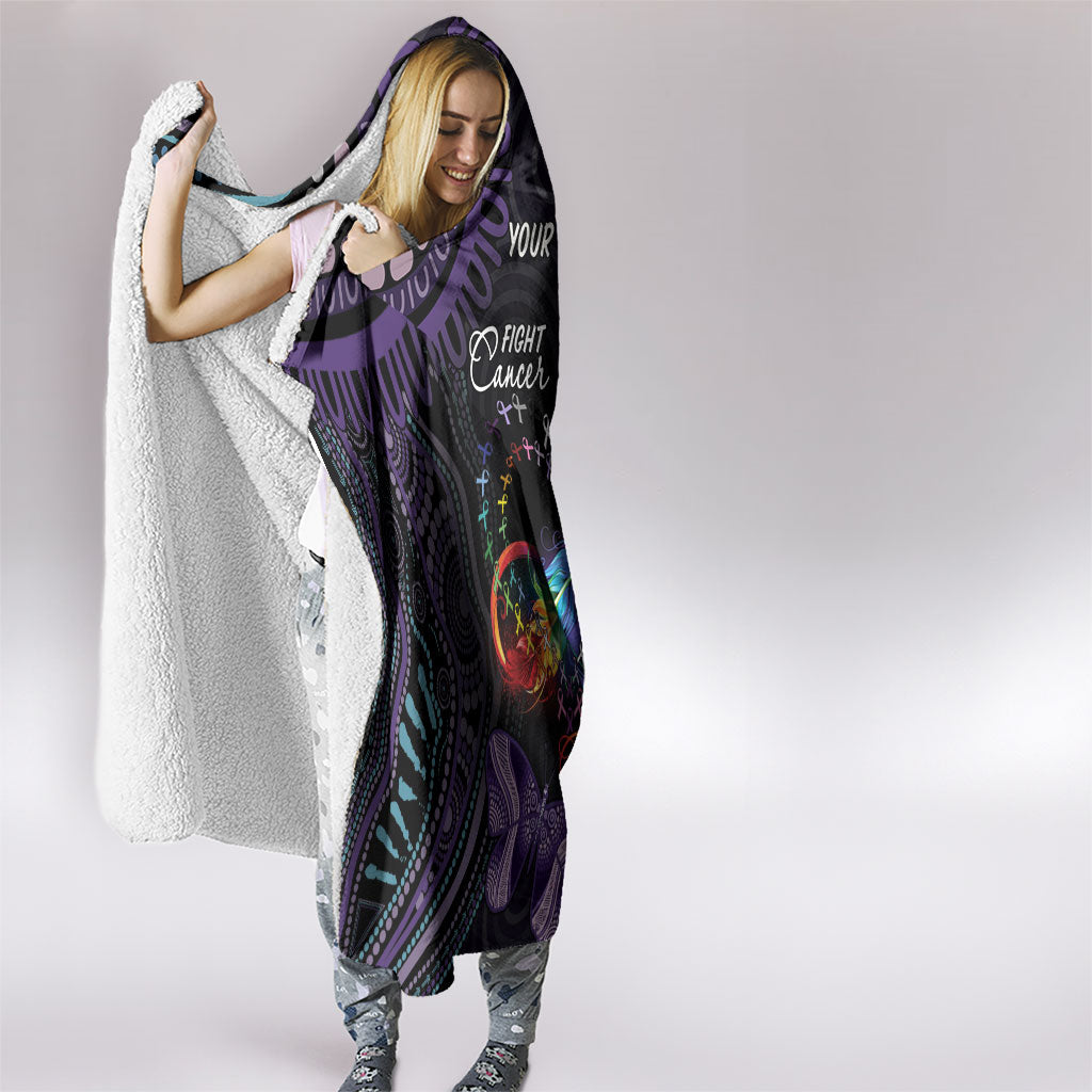 Australia Aboriginal Dot Arts Personalized Hooded Blanket Fight Cancer In All Colors