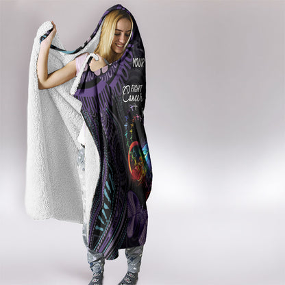 Australia Aboriginal Dot Arts Personalized Hooded Blanket Fight Cancer In All Colors