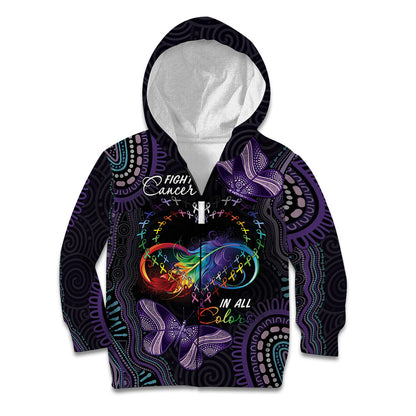 Australia Aboriginal Dot Arts Personalized Kid Hoodie Fight Cancer In All Colors