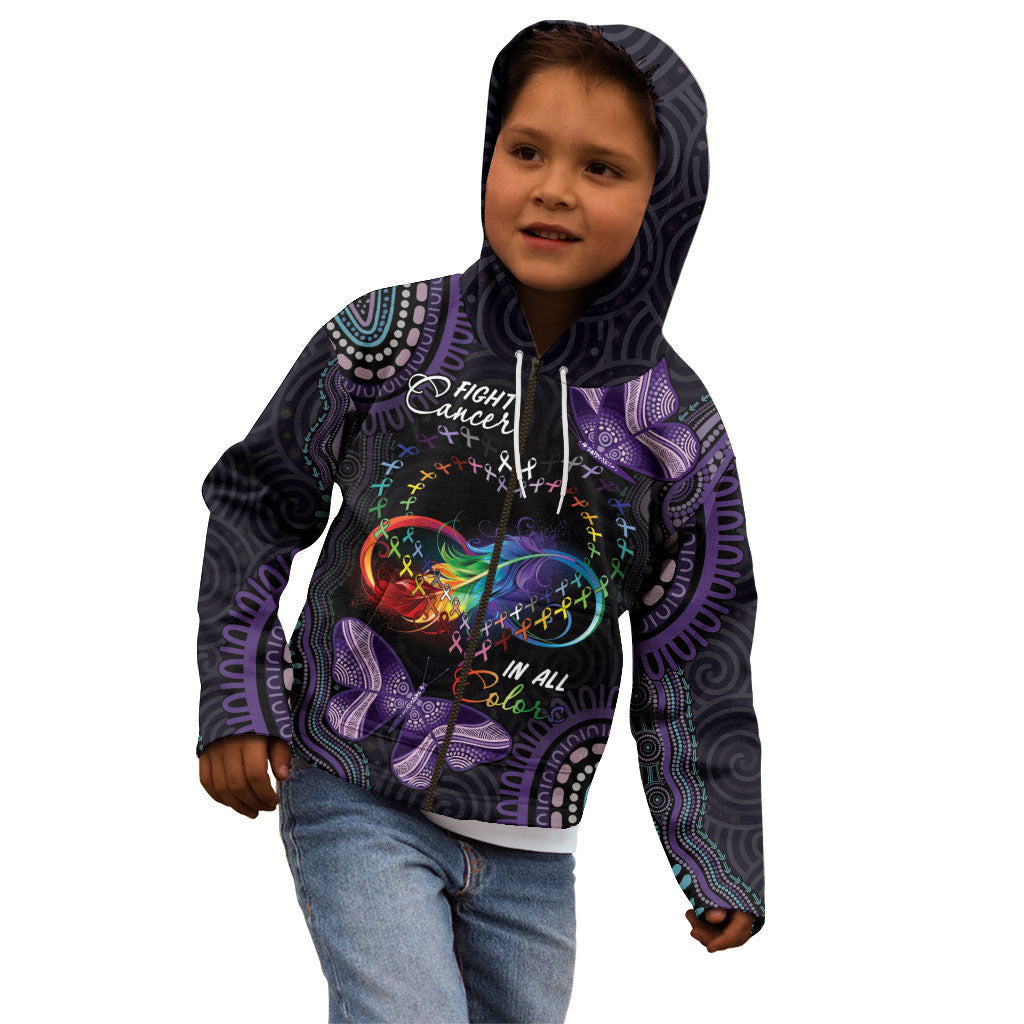 Australia Aboriginal Dot Arts Personalized Kid Hoodie Fight Cancer In All Colors
