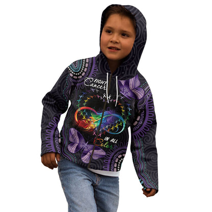 Australia Aboriginal Dot Arts Personalized Kid Hoodie Fight Cancer In All Colors