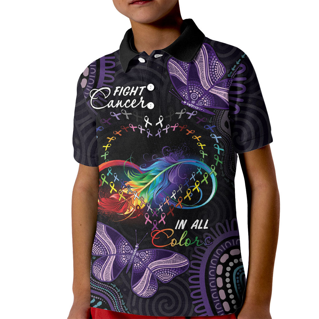 Australia Aboriginal Dot Arts Personalized Kid Polo Shirt Fight Cancer In All Colors
