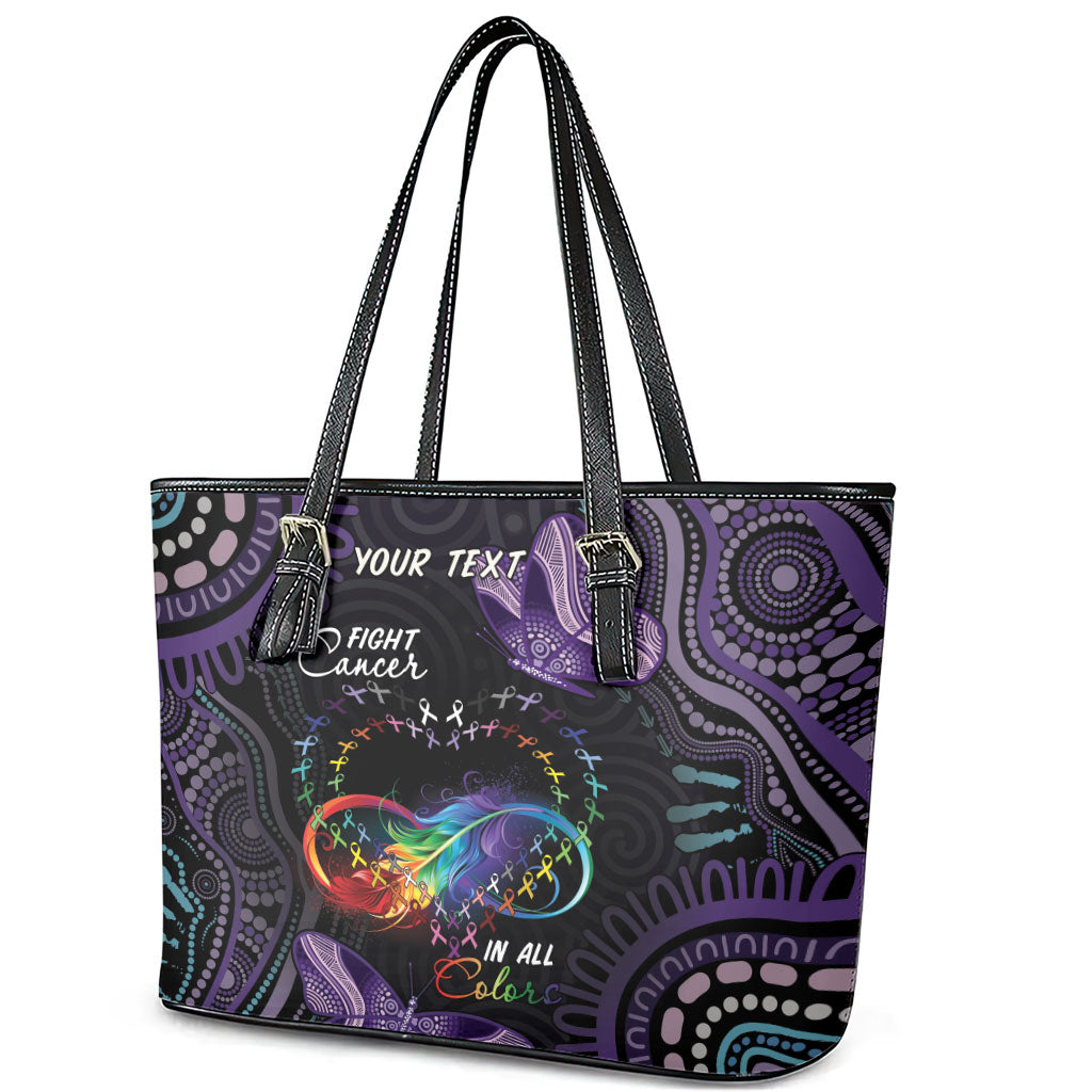 Australia Aboriginal Dot Arts Personalized Leather Tote Bag Fight Cancer In All Colors