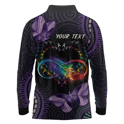 Australia Aboriginal Dot Arts Personalized Long Sleeve Polo Shirt Fight Cancer In All Colors